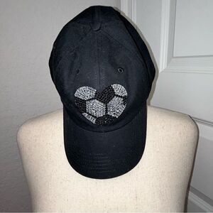 New, Sequins Soccer Heart Baseball Cap Hat